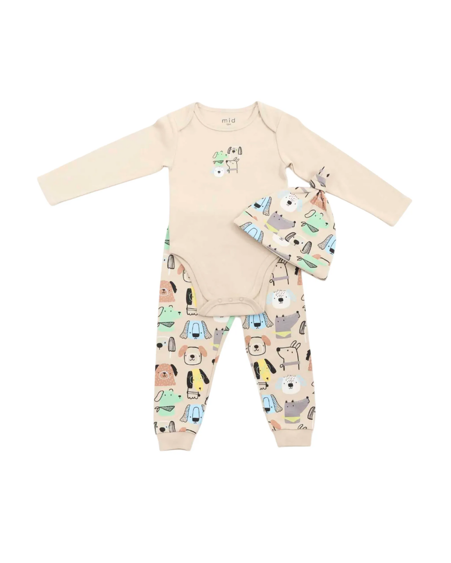 Ensemble 3 pièces imprimé animaux - MID