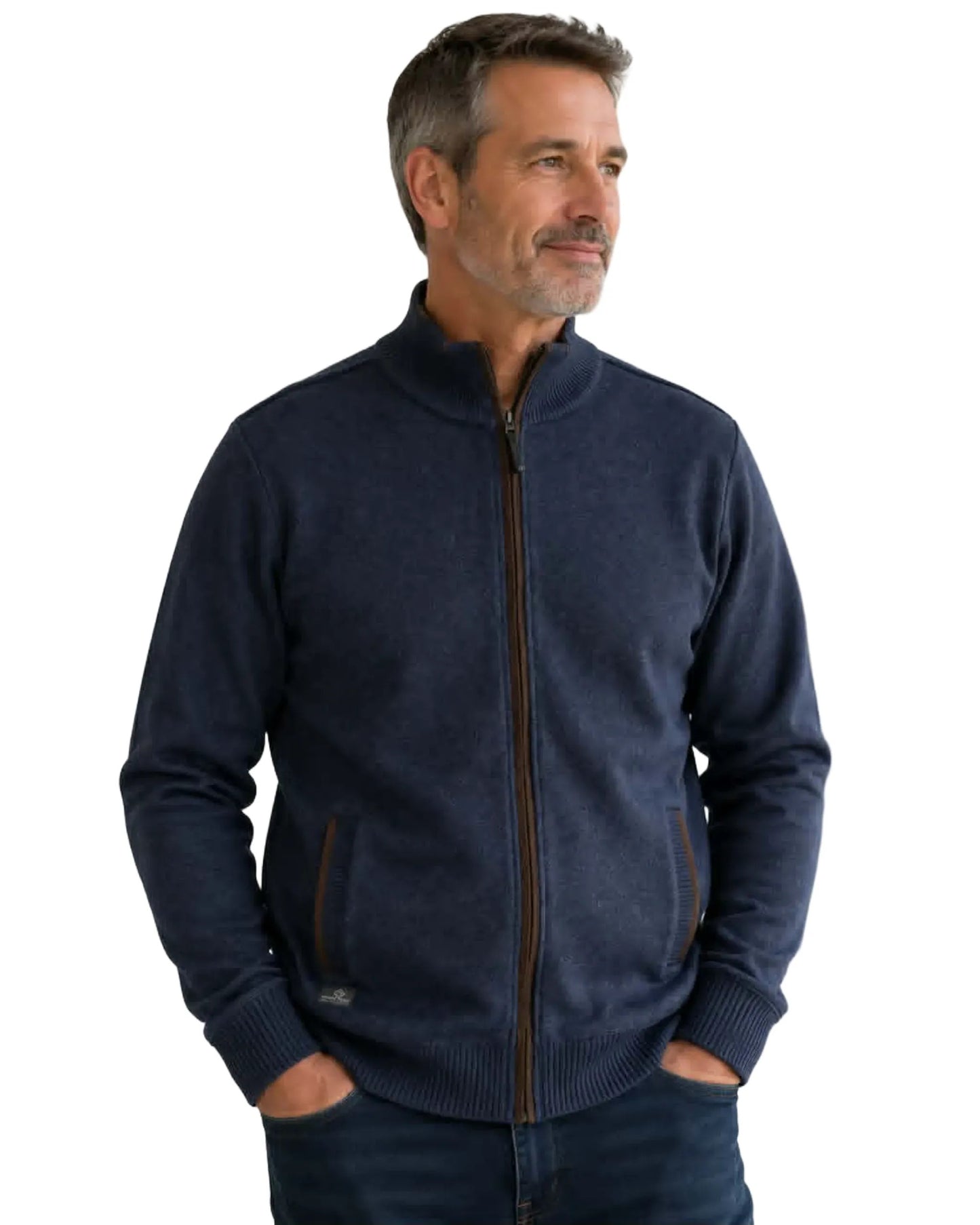 Chandail zippé marine - Point Zéro