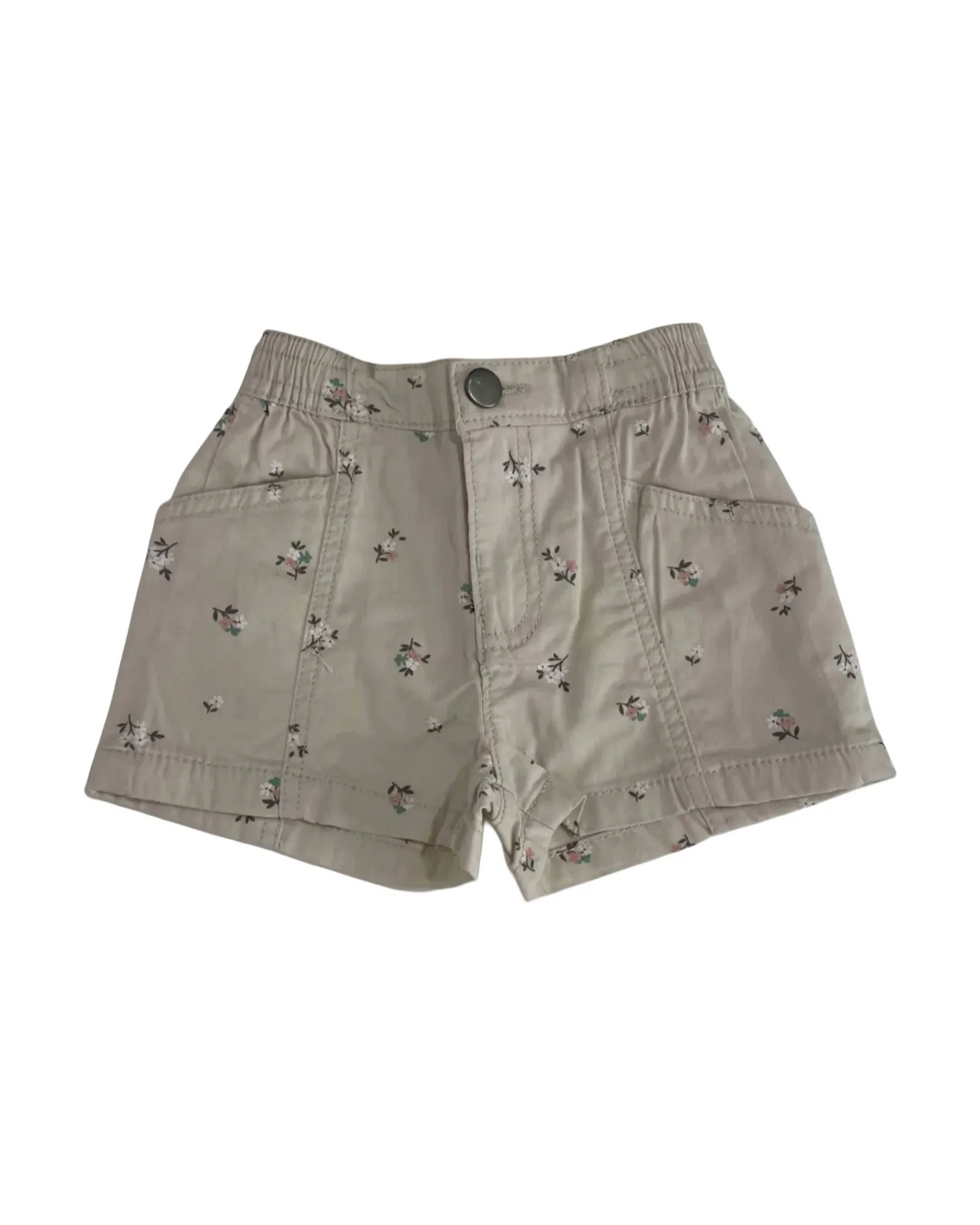 Short beige imprimé de fleurs - Mandarine & Co.