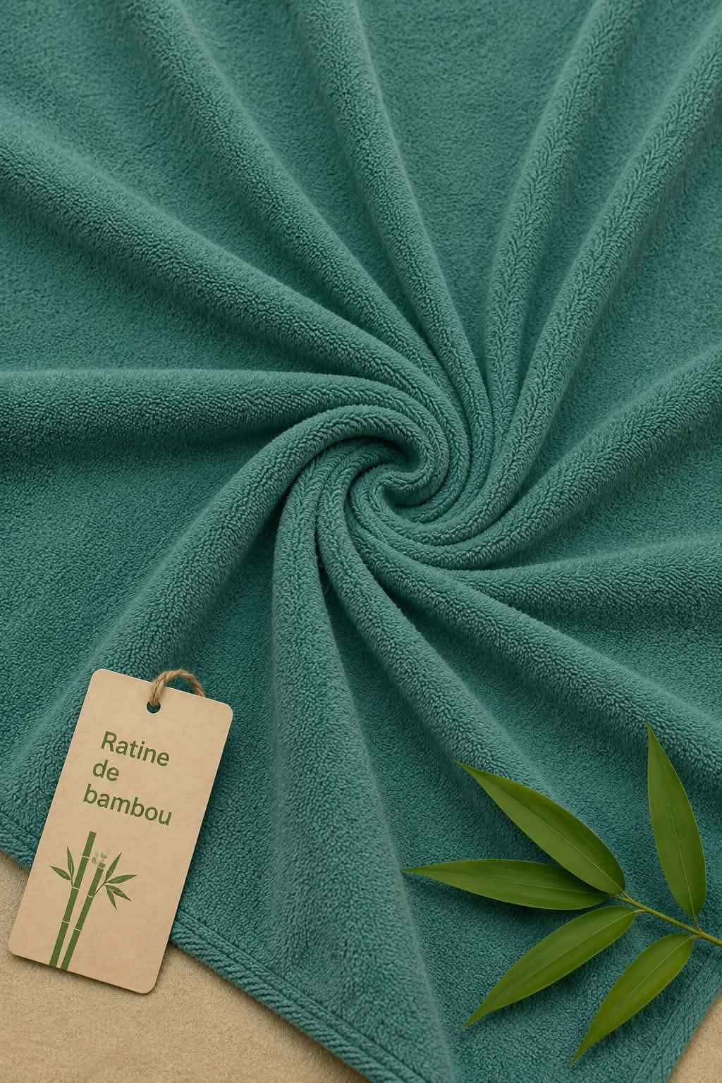 Tissu ratine de bambou vert