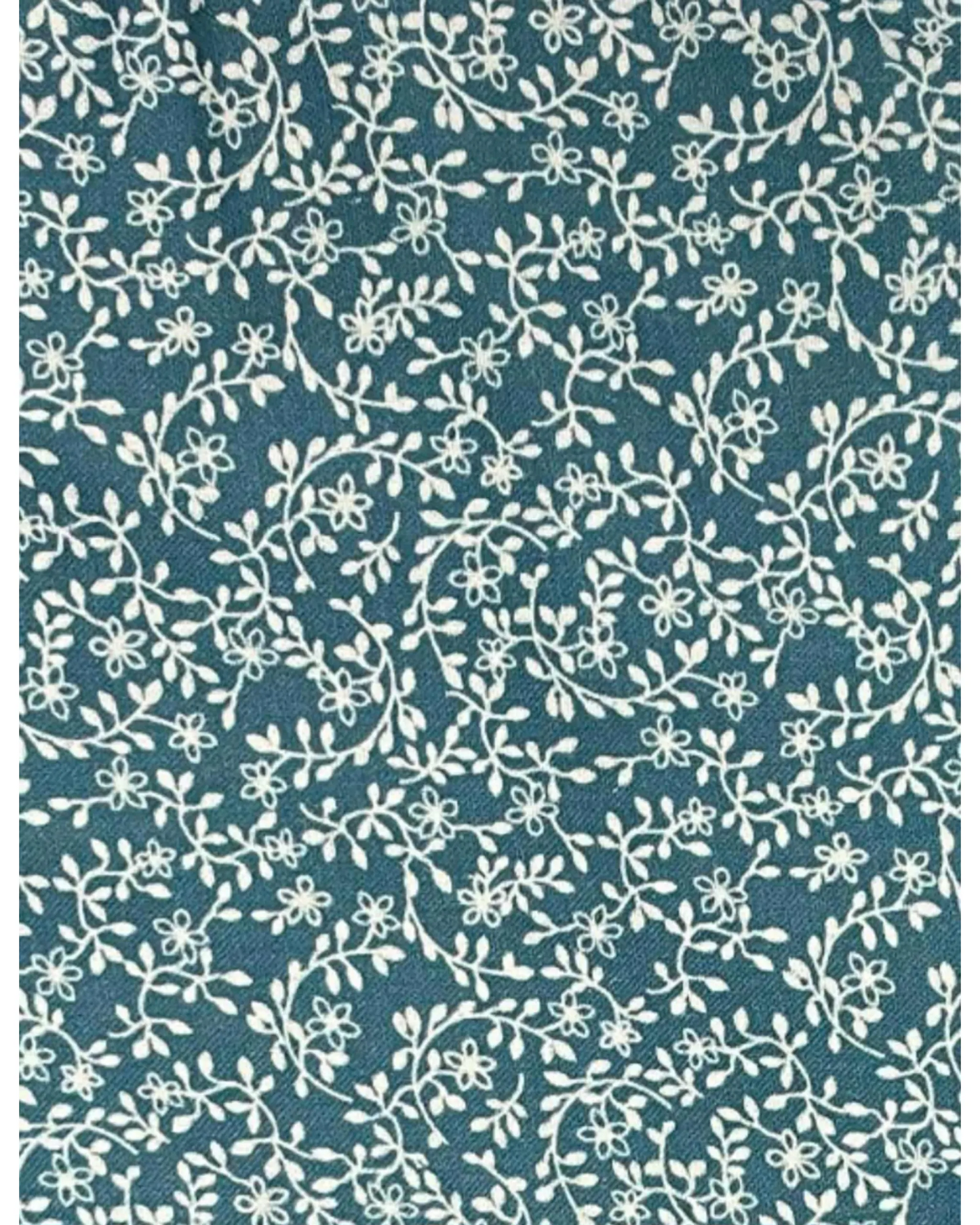 Tissu coton bleu imprimé de fleurs