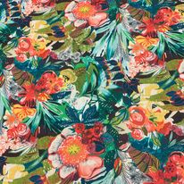 Tissu canevas imprimé fleuri