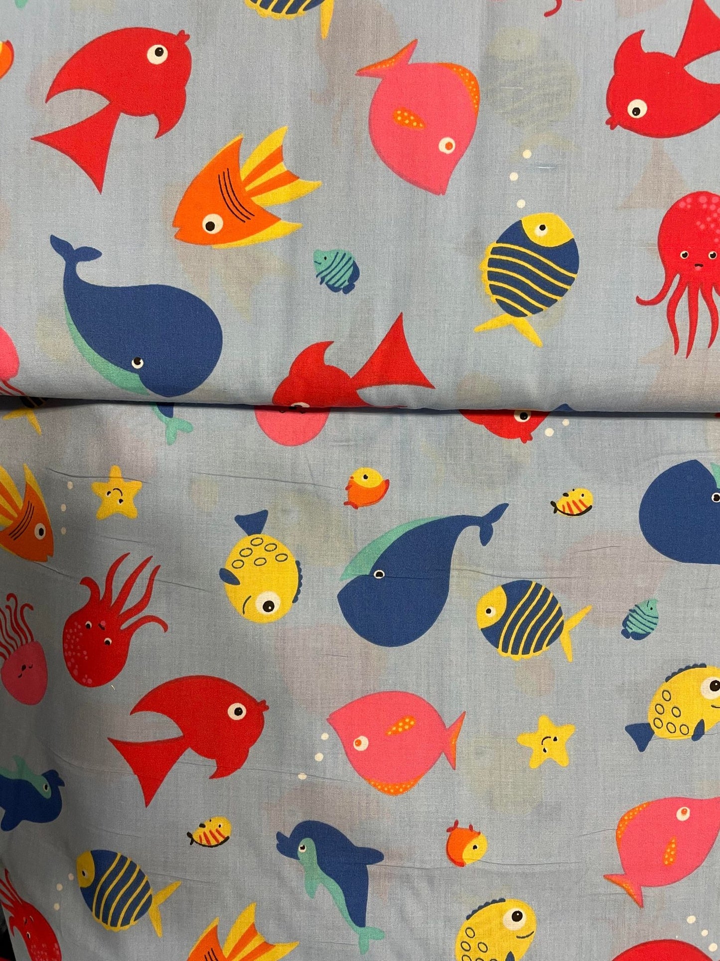 Tissu 100% coton imprimé poissons