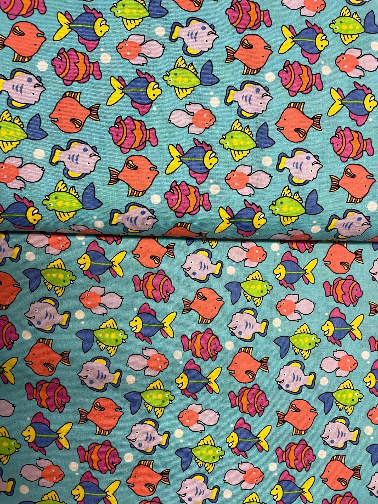 Tissu 100% coton imprimé poissons