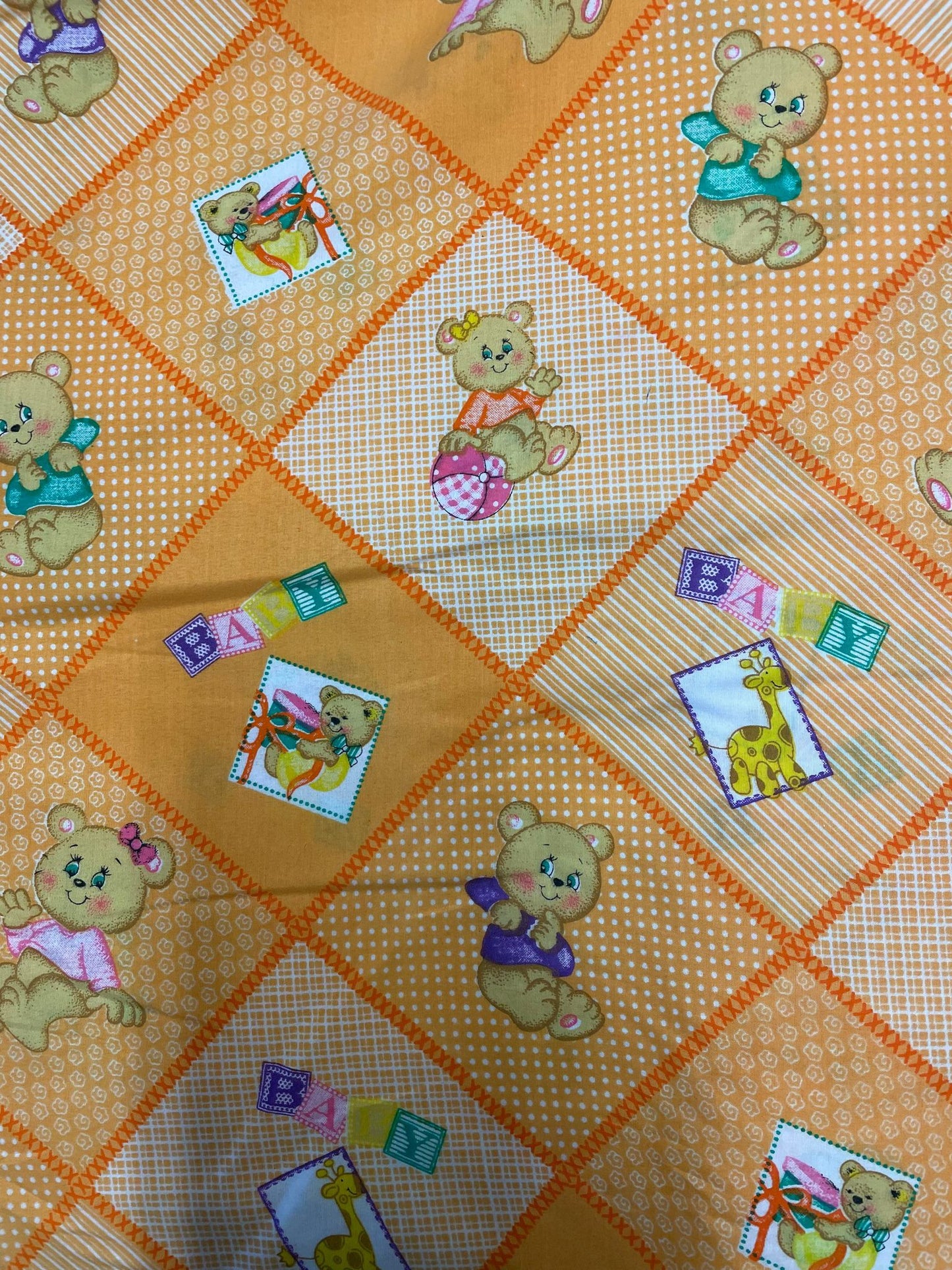 Tissu 100% coton imprimé oursons