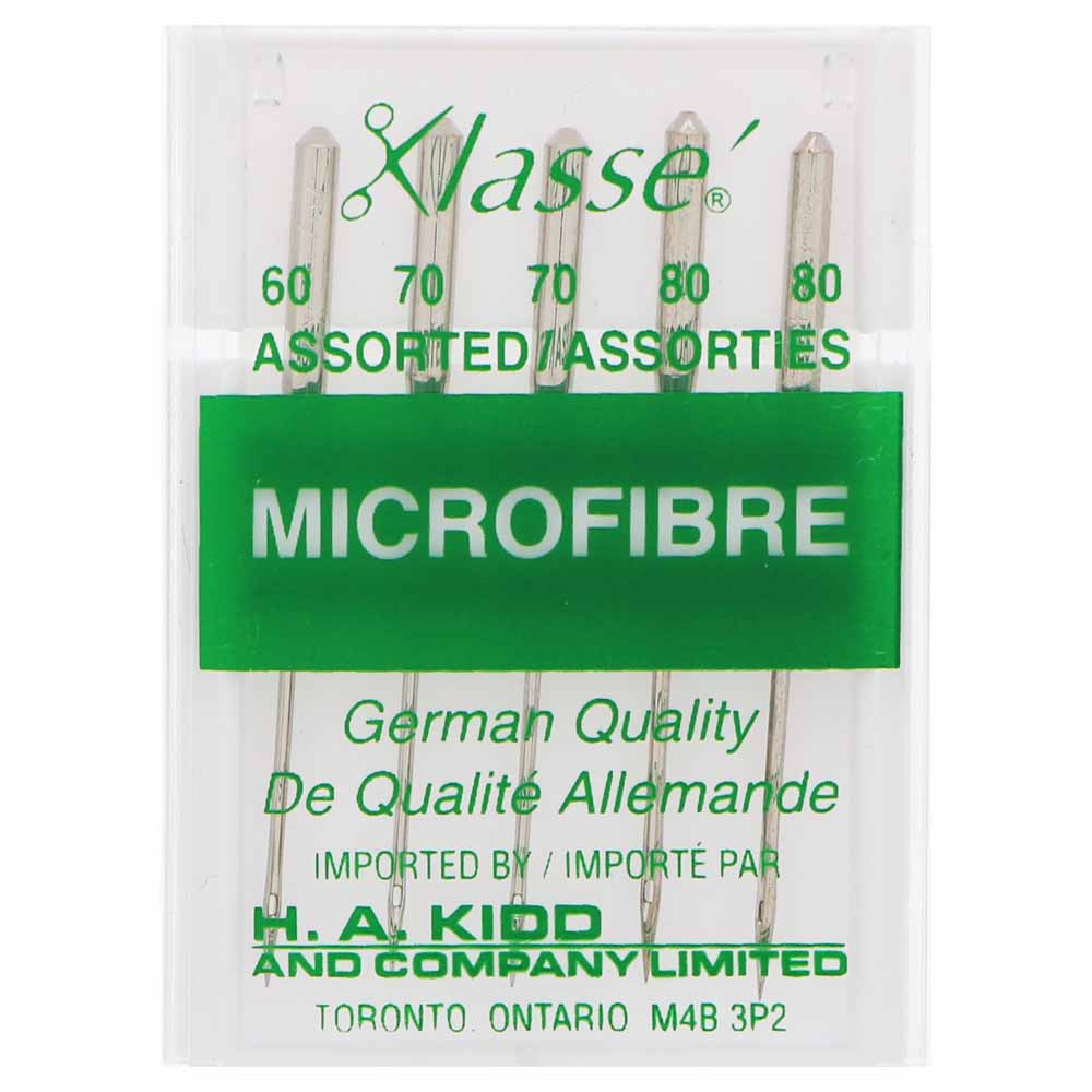 Aiguilles à microfibre KLASSE´ - Grosseurs assorties 60/8, 70/10, 80/12 - 5 unités