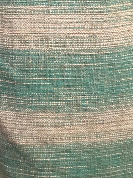 Tissu à recouvrement tissé naturel et vert turquoise