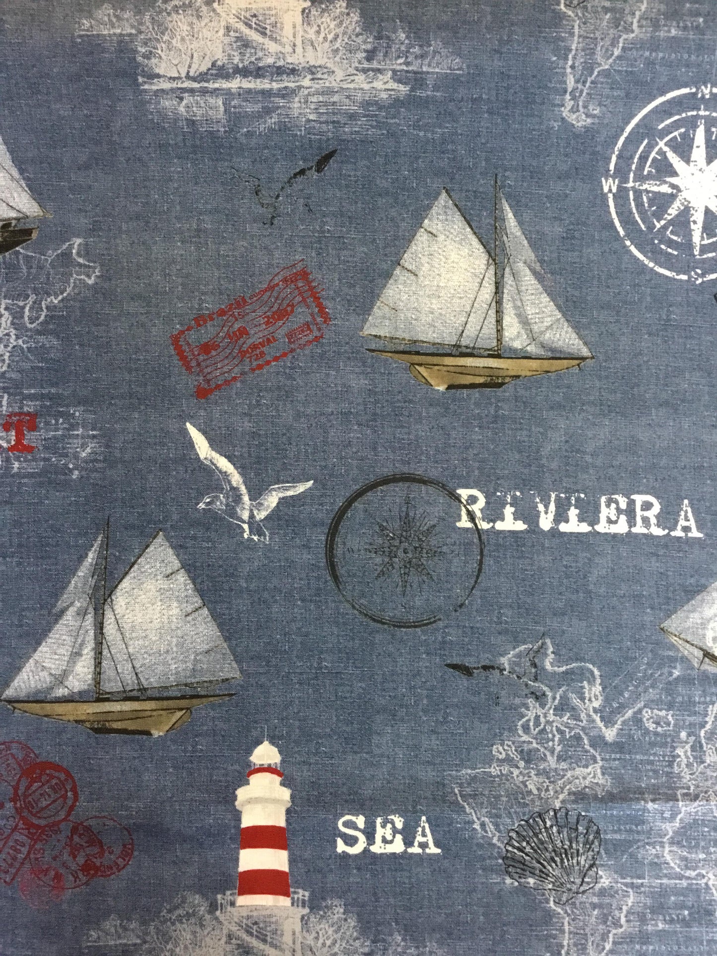 Tissu à nappe imprimé marin