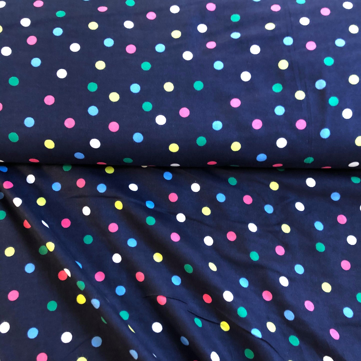 Tissu en flanelle à pois