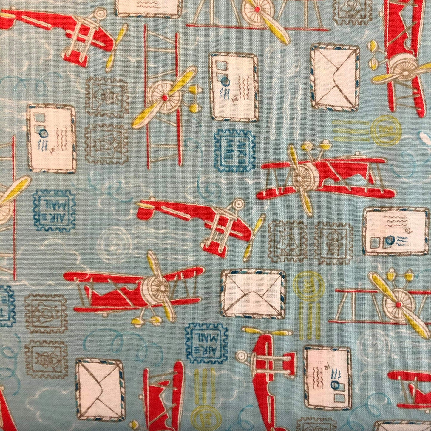 Tissu 100% coton avec imprimé avions