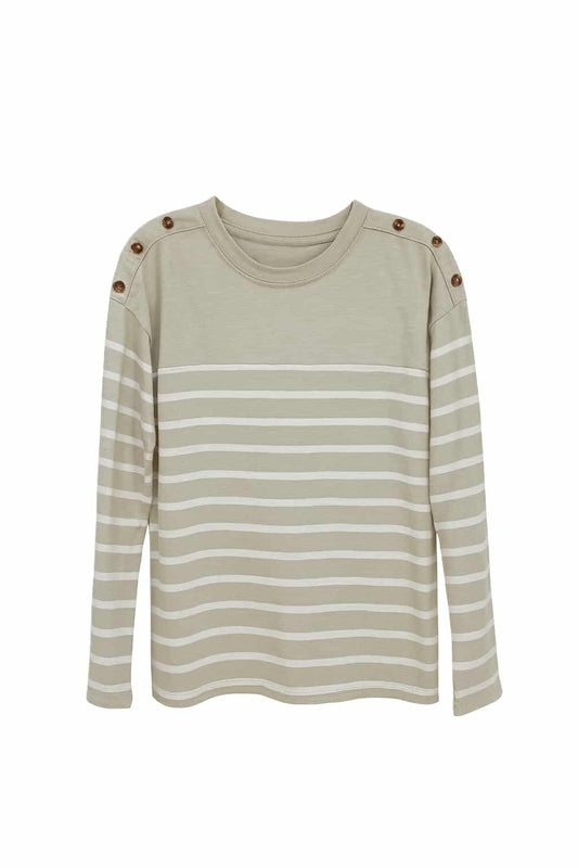 Chandail rayé beige - MOSAIIC