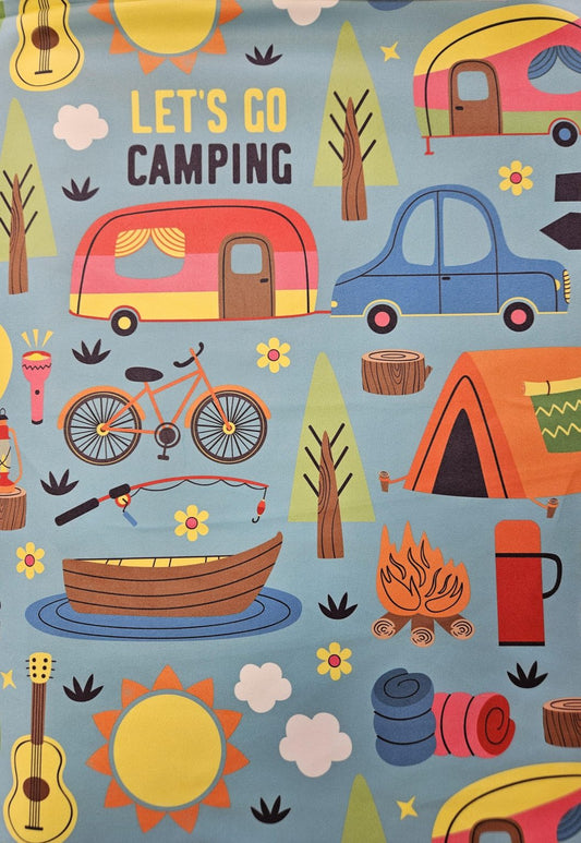 Tissu microfibre imprimé camping