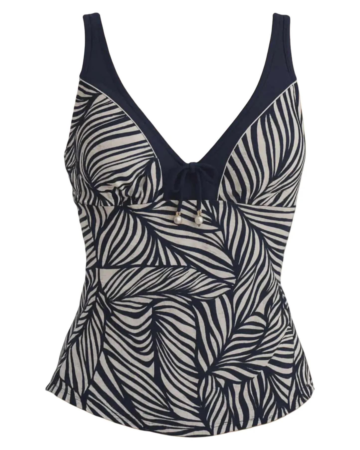 Haut de maillot marine et blanc - MOSAIIC