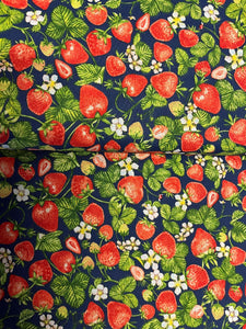 Tissu coton imprimé fraises