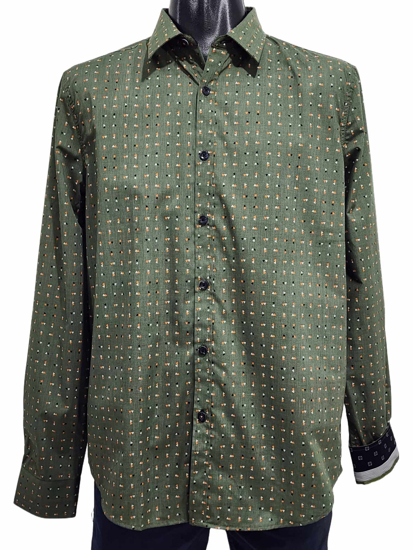 Chemise verte à motifs - Point Zérog