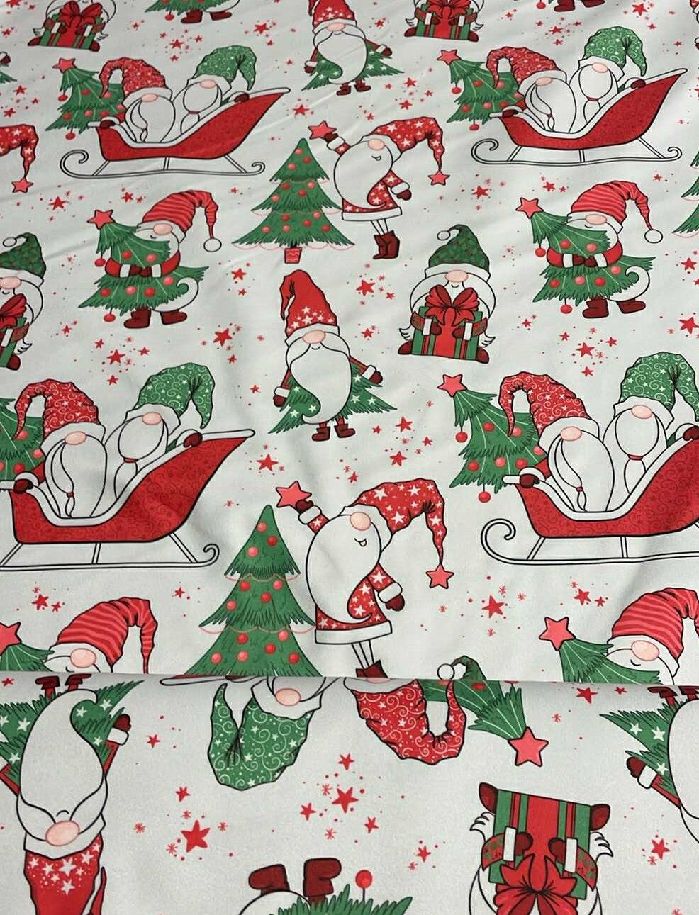 Tissu microfibre imprimé de Pères Noël