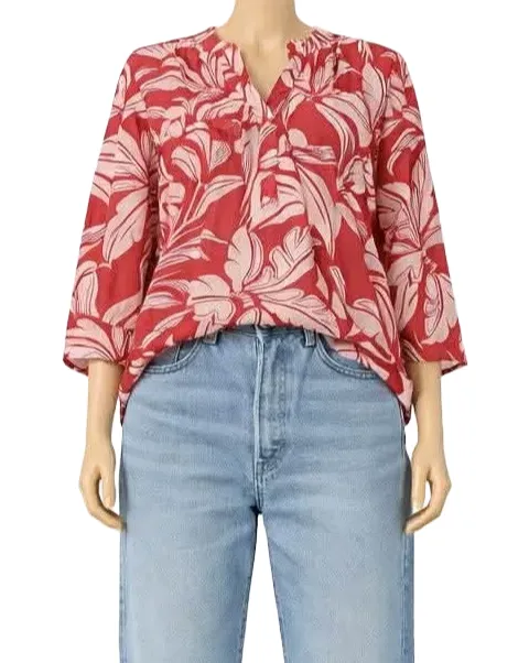 Blouse rouge imprimé - MOSAIIC