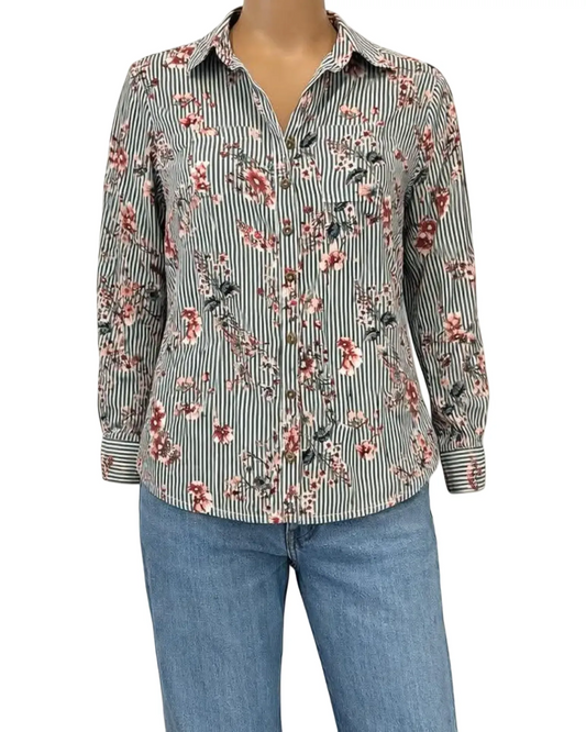 Blouse rayée imprimé fleurie - MOSAIIC