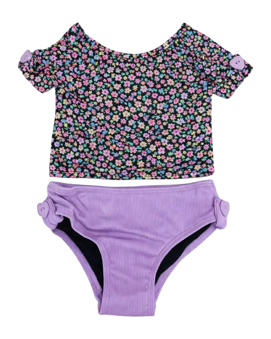 Maillot 2 pièces imprimé de fleurs - Mandarine & Co.
