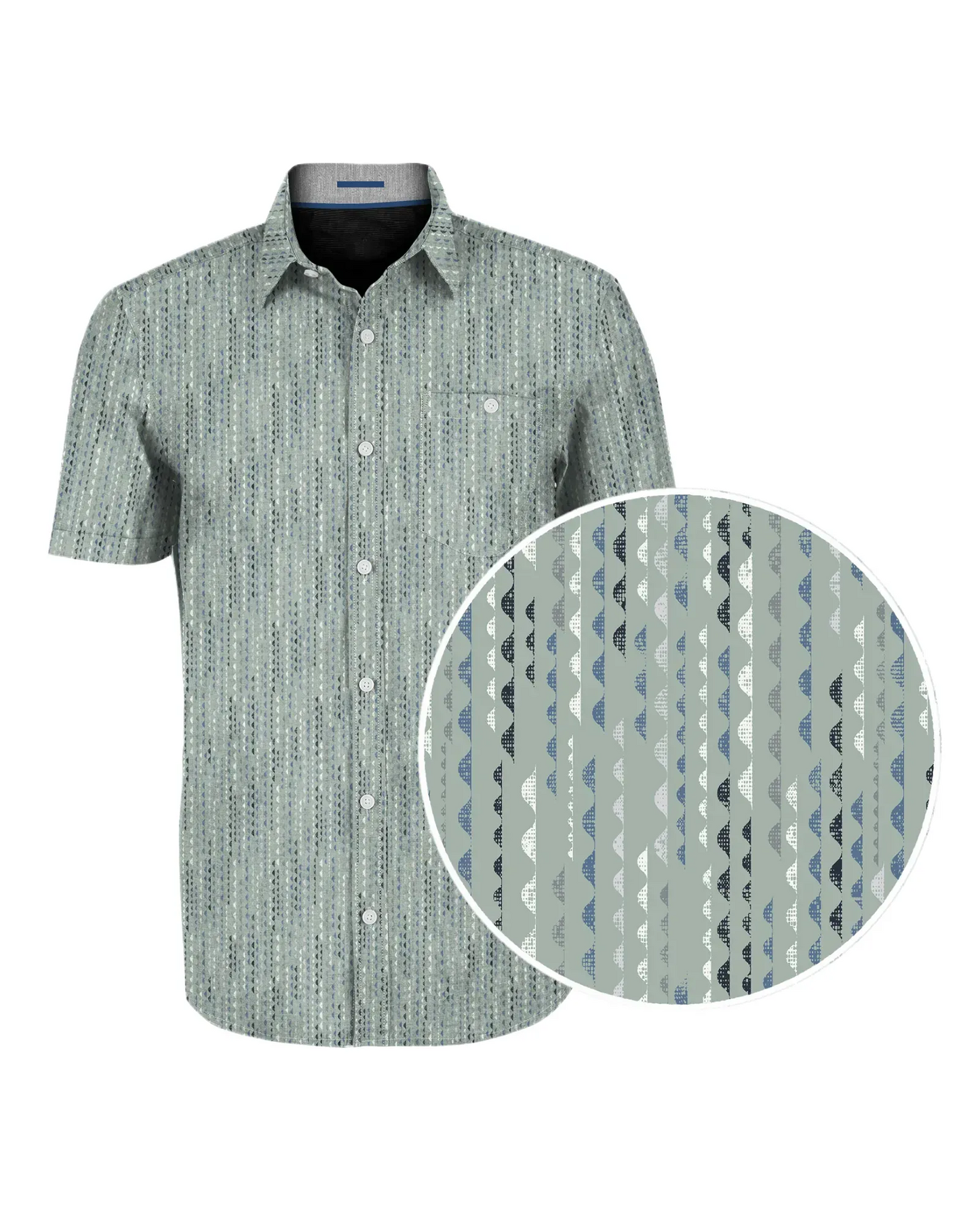 Chemise bleue à motifs - Point Zéro