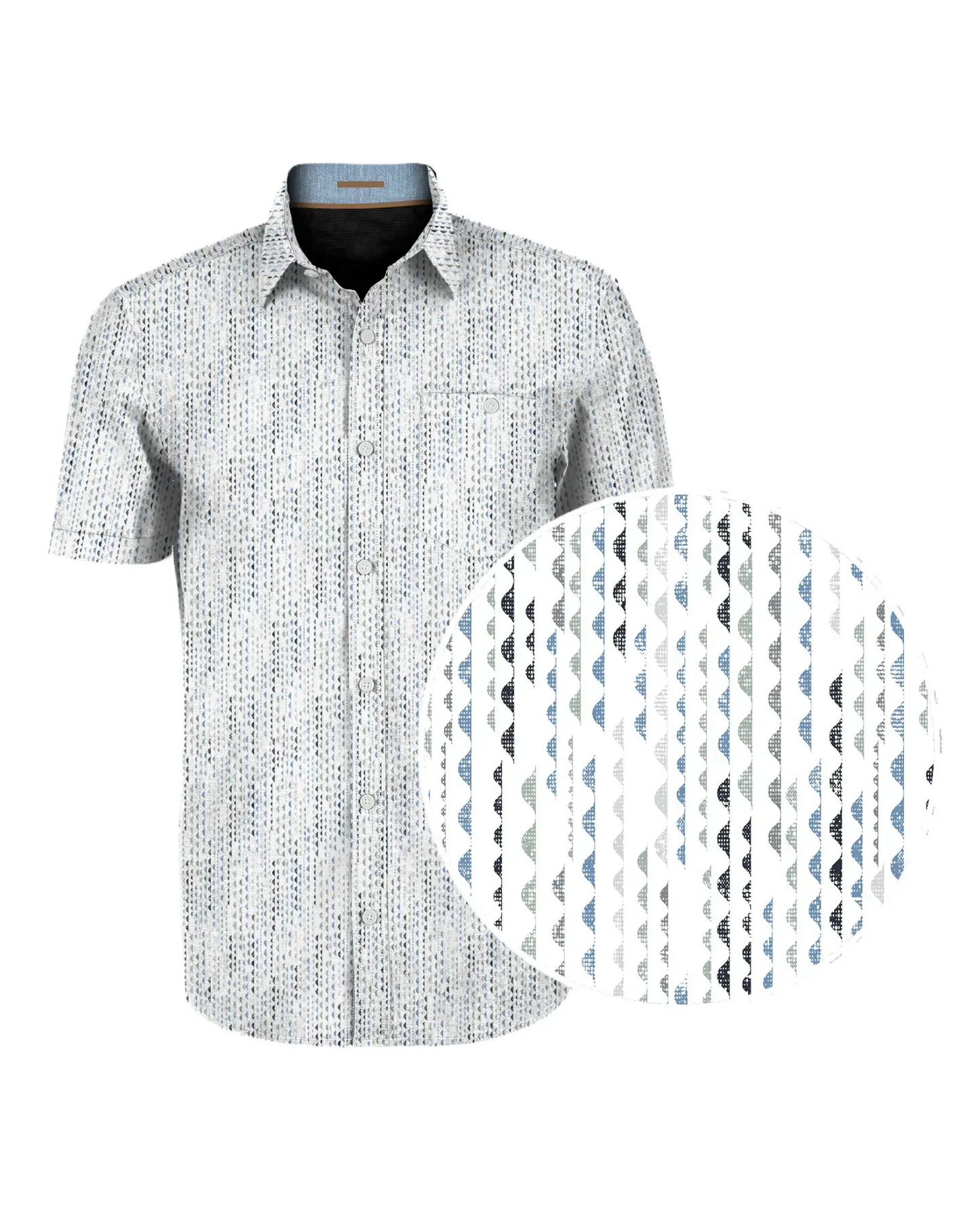 Chemise blanche à motifs - Point Zéro