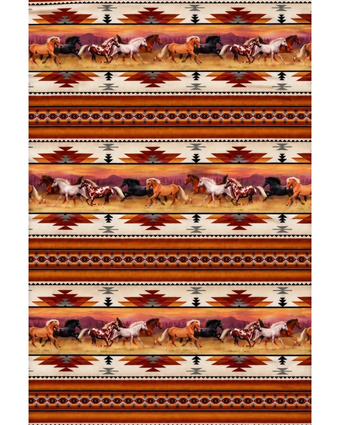 Tissu coton chevaux
