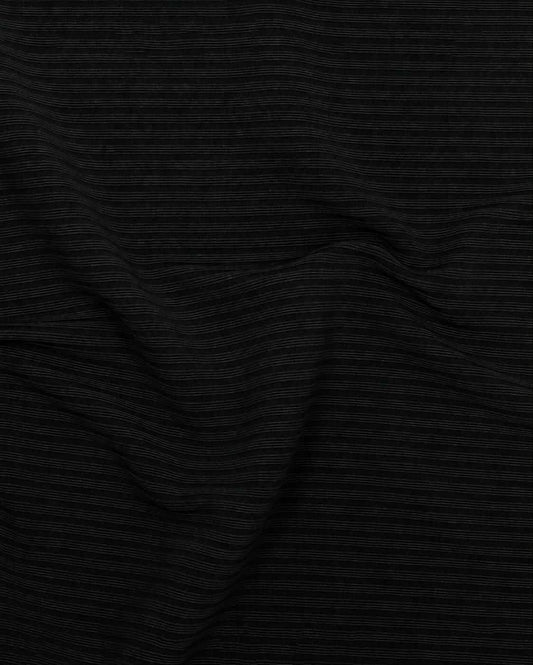 Tissu tricot côtelé noir - Ottoman Knit