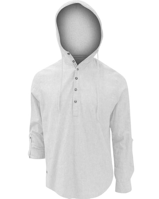 Chemise blanche à capuchon - Point Zéro
