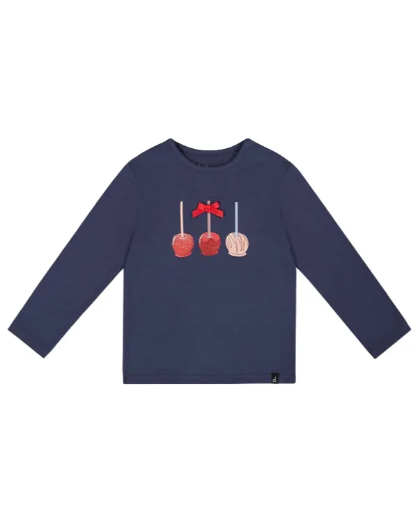 Chandail marine imprimé de pommes - Deux par Deux