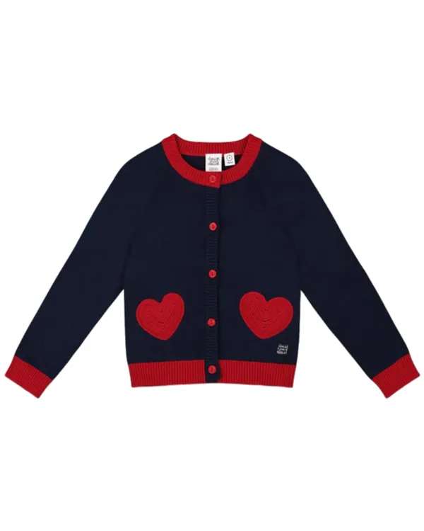 Cardigan en tricot marine - Deux par Deux