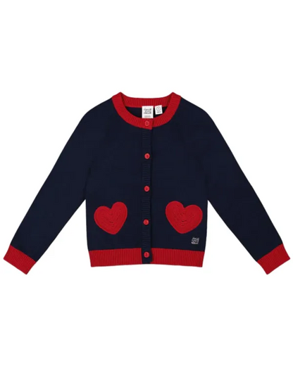 Cardigan en tricot marine - Deux par Deux