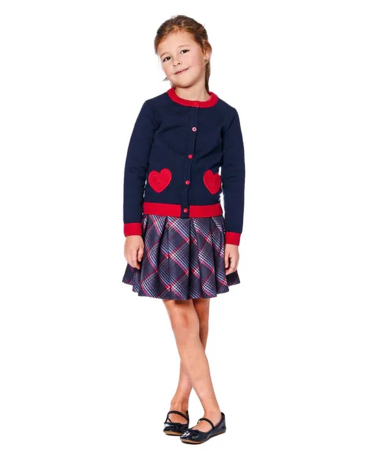 Cardigan en tricot marine - Deux par Deux