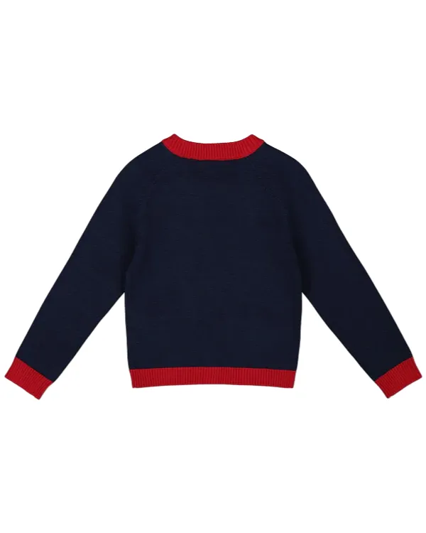 Cardigan en tricot marine - Deux par Deux