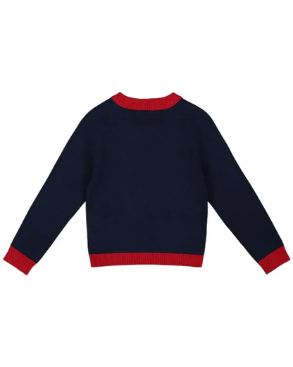Cardigan en tricot marine - Deux par Deux