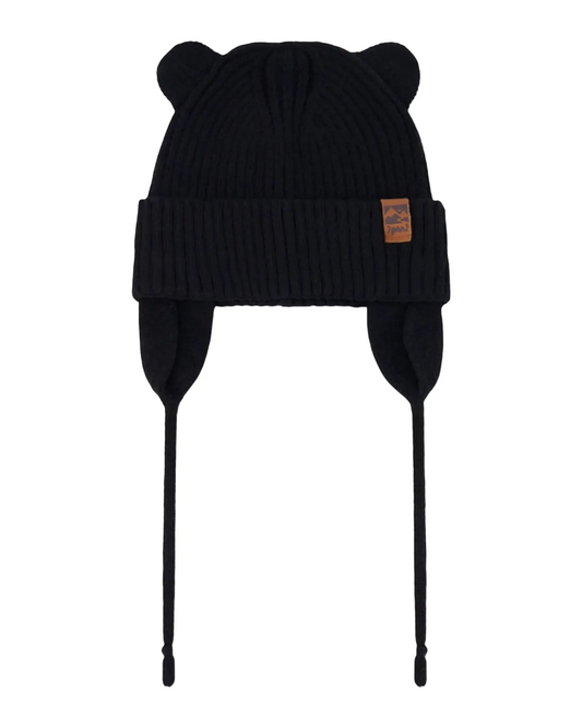 Tuque en tricot noire mi-saison - Deux par Deux