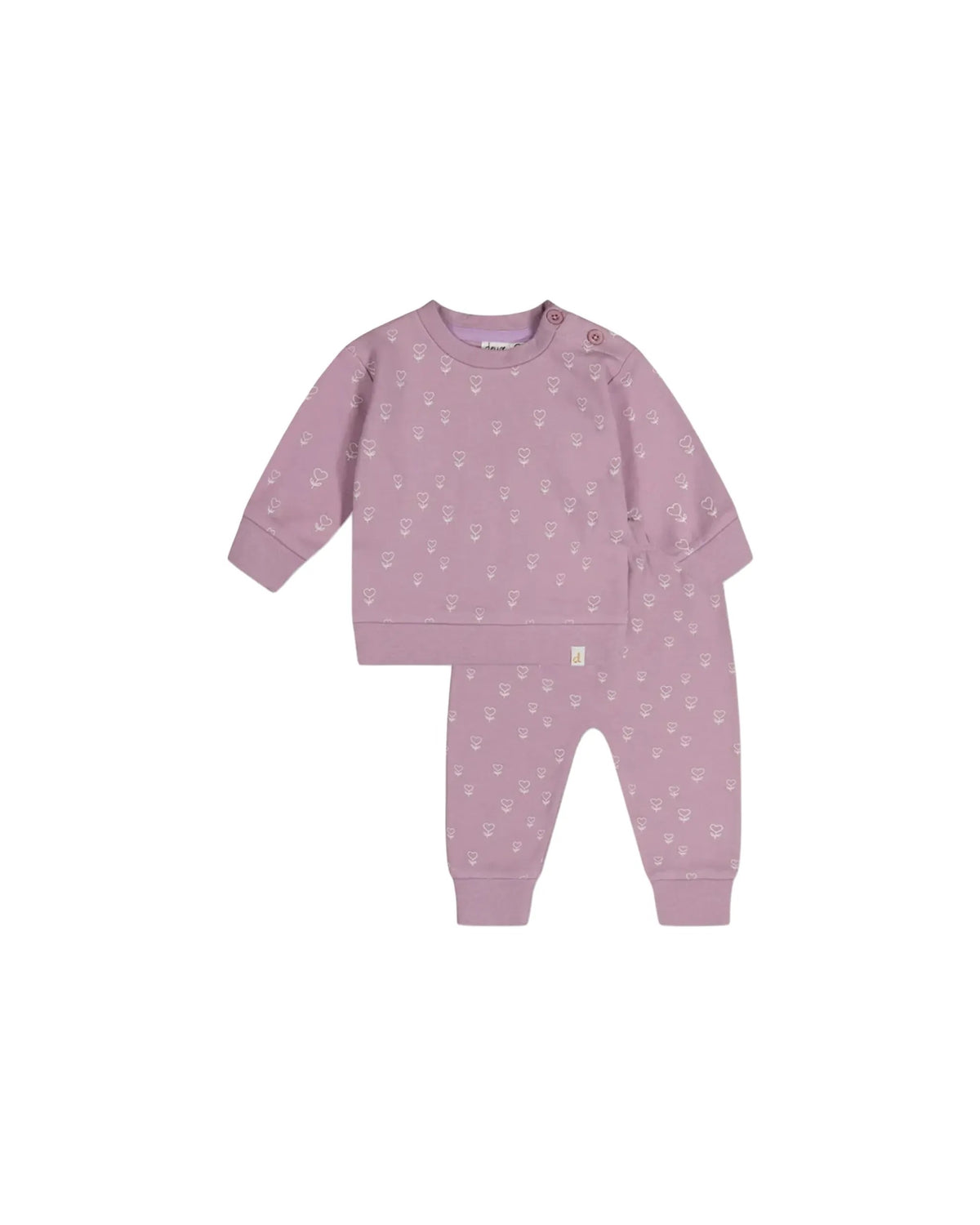 Ensemble 2 pièces violet imprimé Fleurs - Deux par Deux
