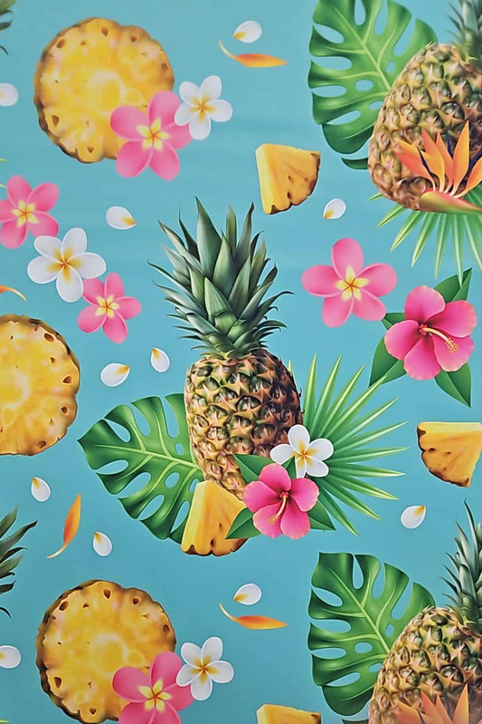 Tissu microfibre imprimé ananas