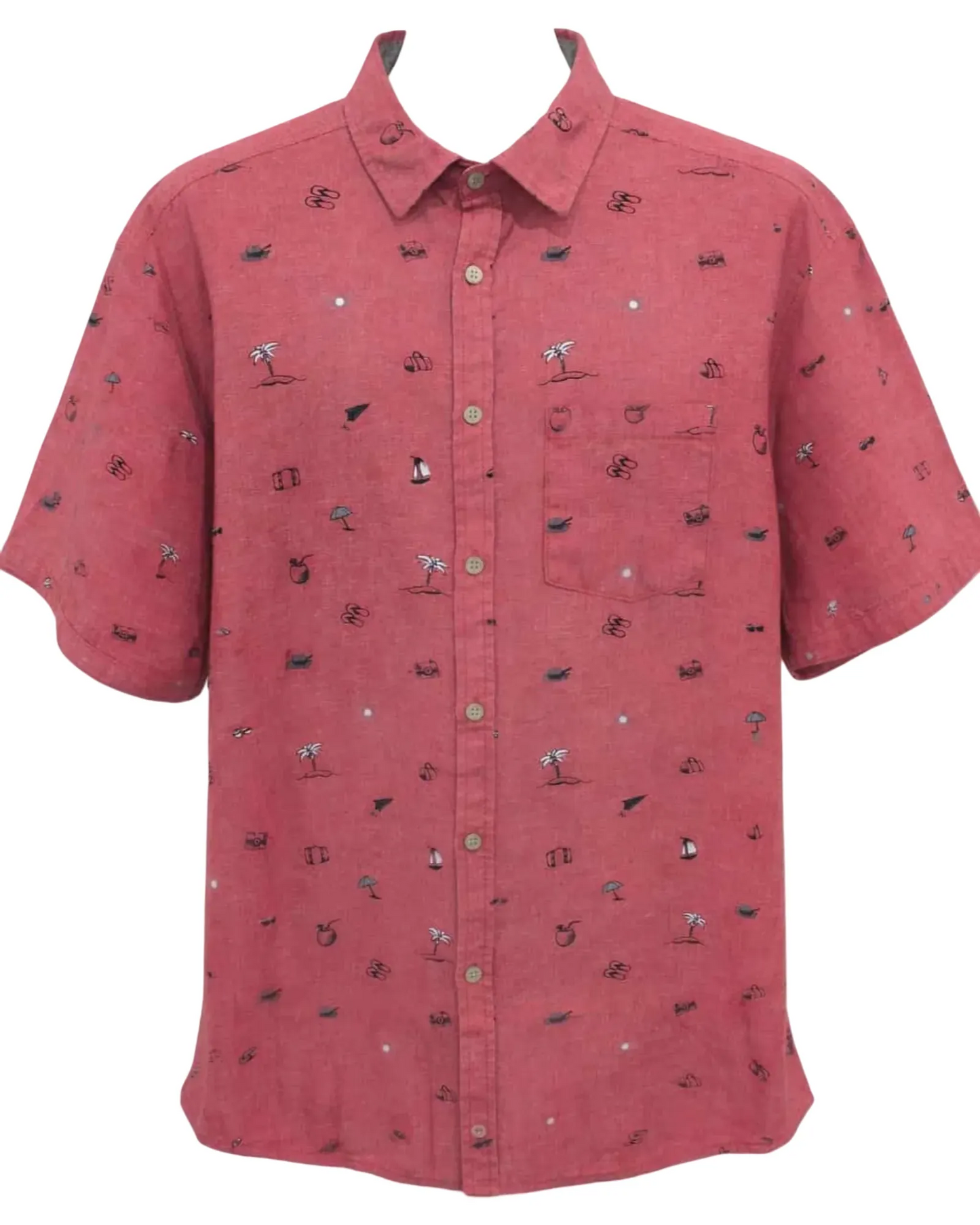 Chemise rouge avec imprimé - Point Zéro