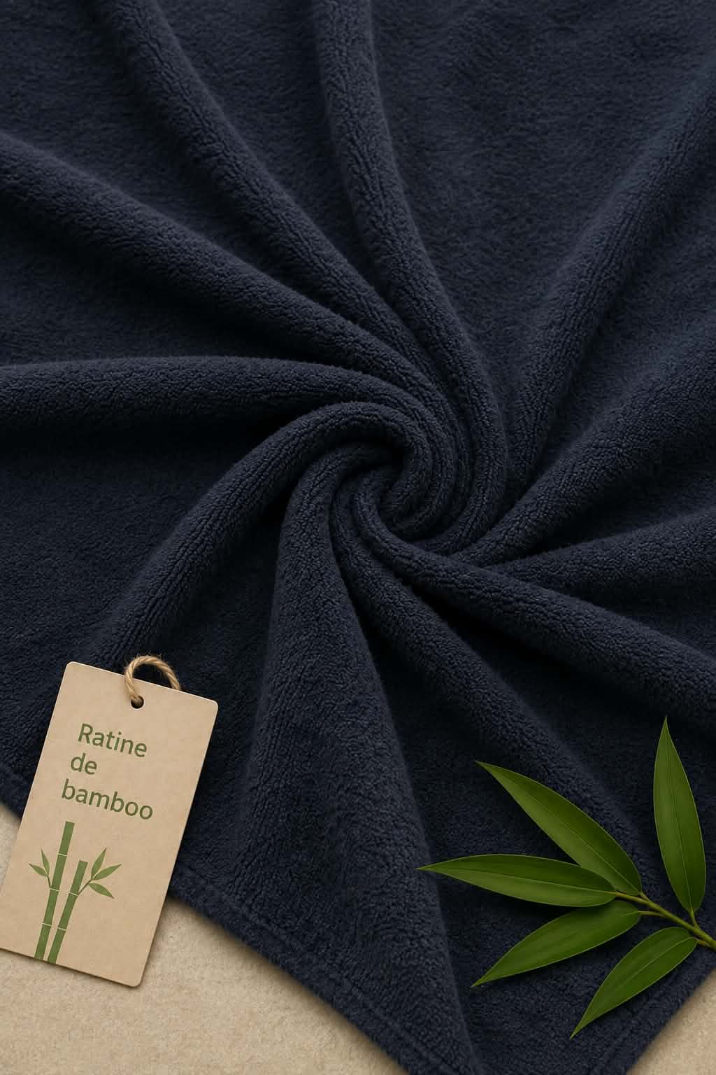 Tissu ratine de bambou noir