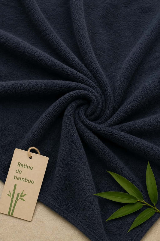 Tissu ratine de bambou noir