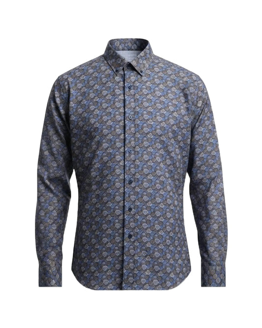 Chemise marine à motifs - Marco