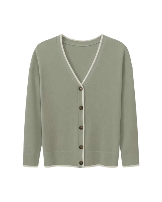 Chandail boutonné vert - MOSAIIC