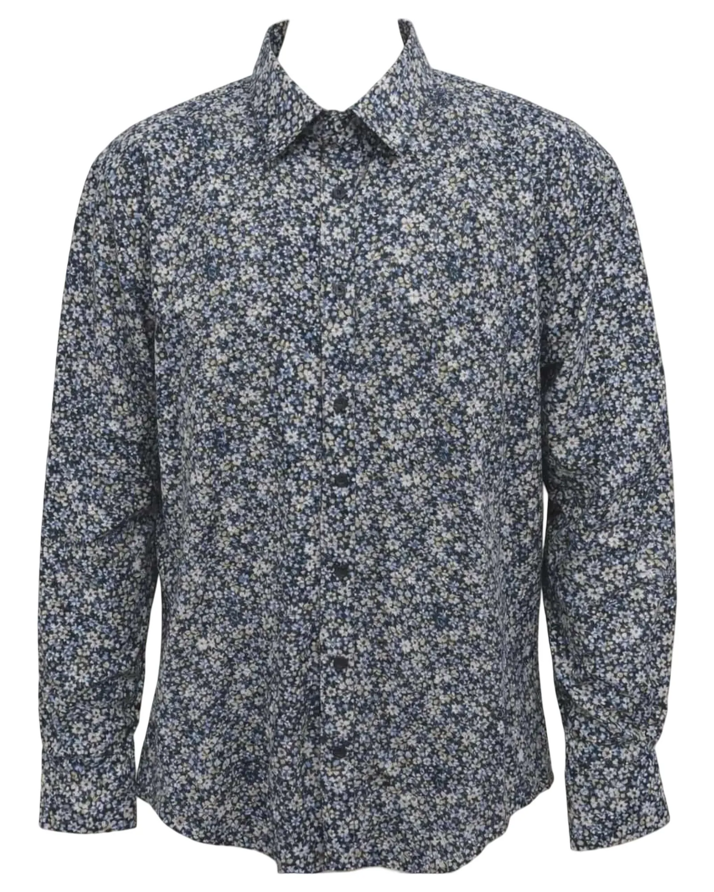 Chemise marine imprimé fleurs - Marco