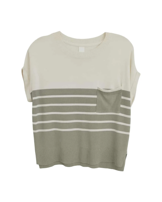 Chandail rayé vert - MOSAIIC