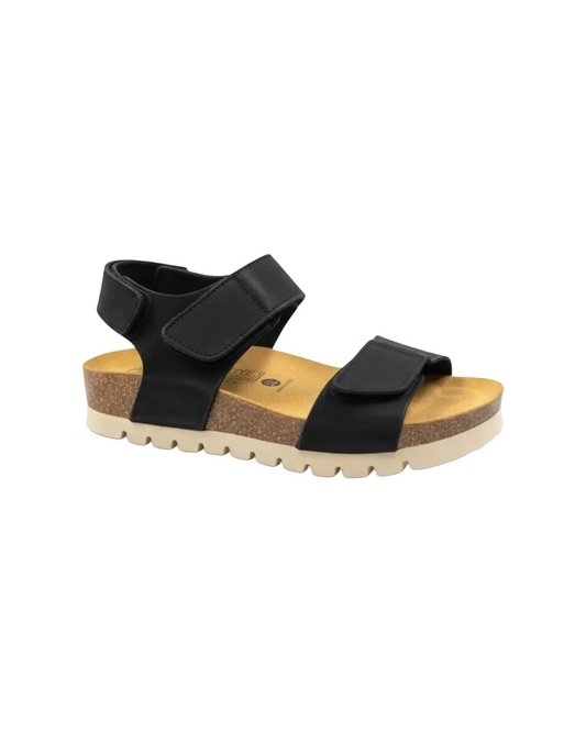 Sandales noires en cuir - PLAKTON