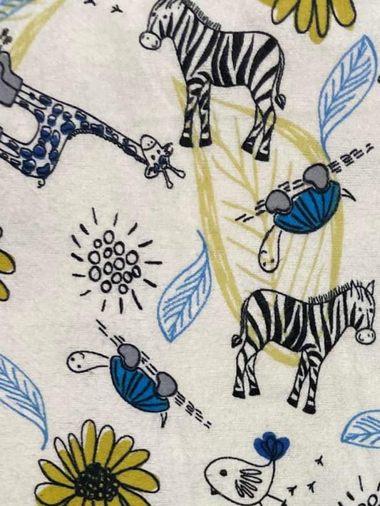 Tissu flanelle imprimé girafes