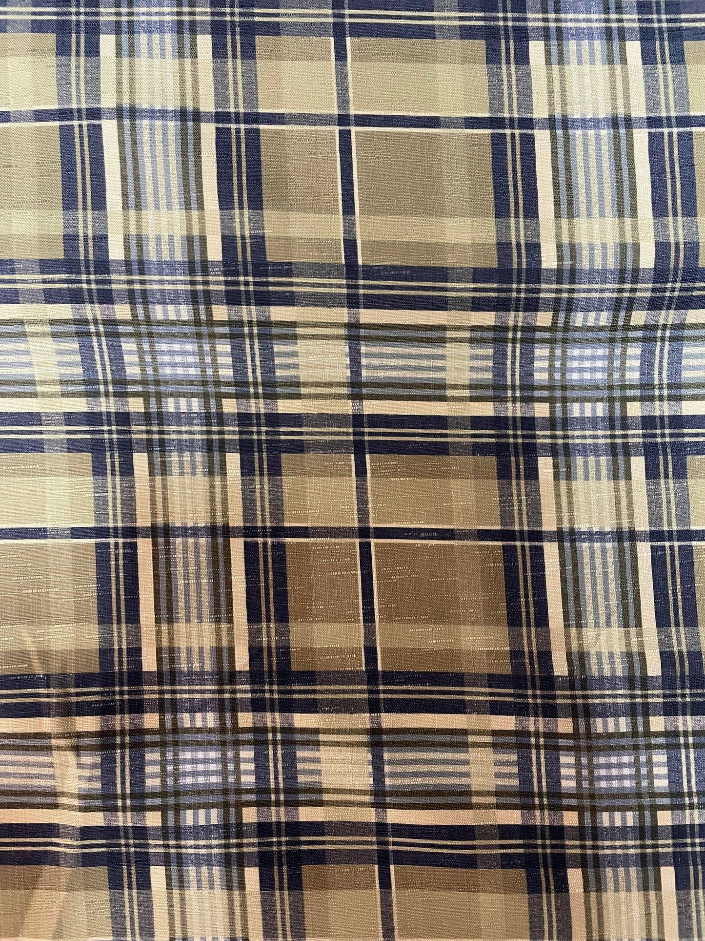 Tissu à nappe à carreaux verts et bleus