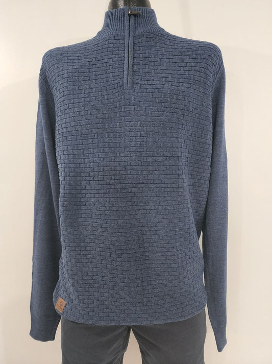Chandail en tricot bleu - Point Zéro