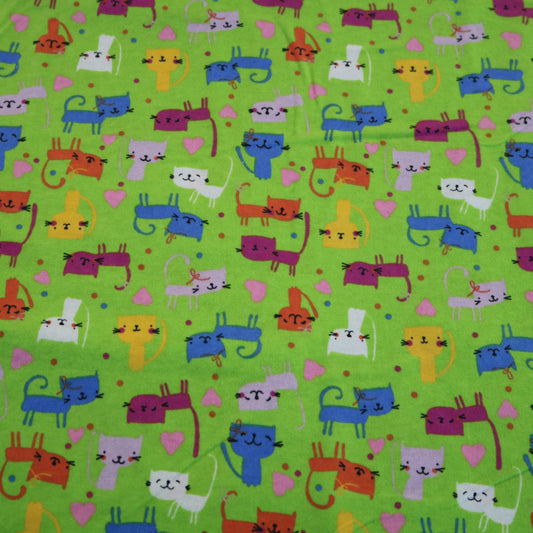 Tissu en flanelle imprimé chats