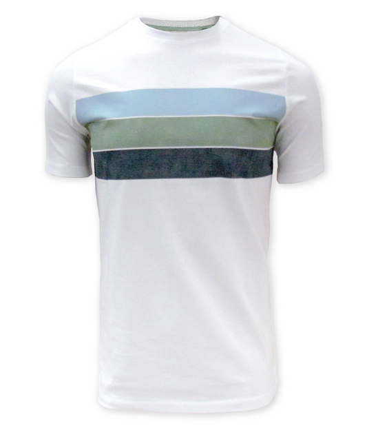 T-shirt blanc rayé - Point Zéro